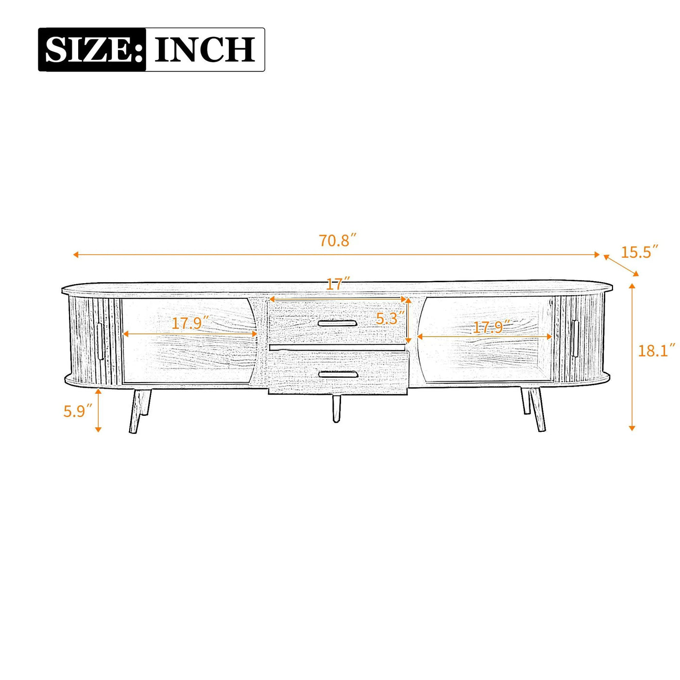 TV Stand Entertainment Center With Storage by HouseOfZazla