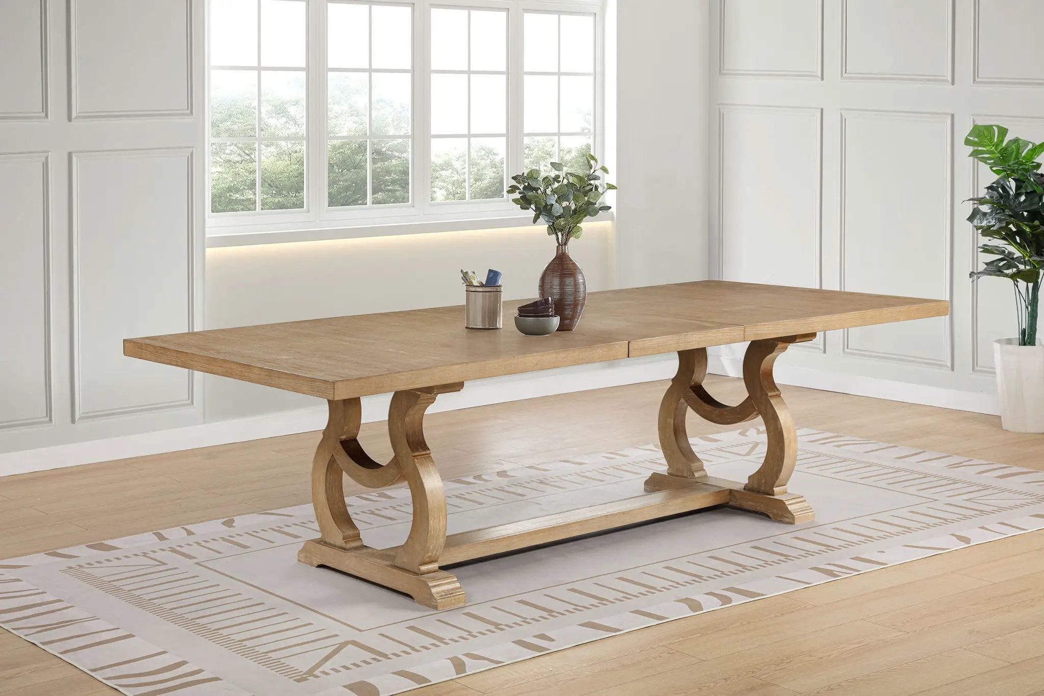 Brockway 104-inch Extension Leaf Dining Table Barley Brown by Unique Piece Furniture