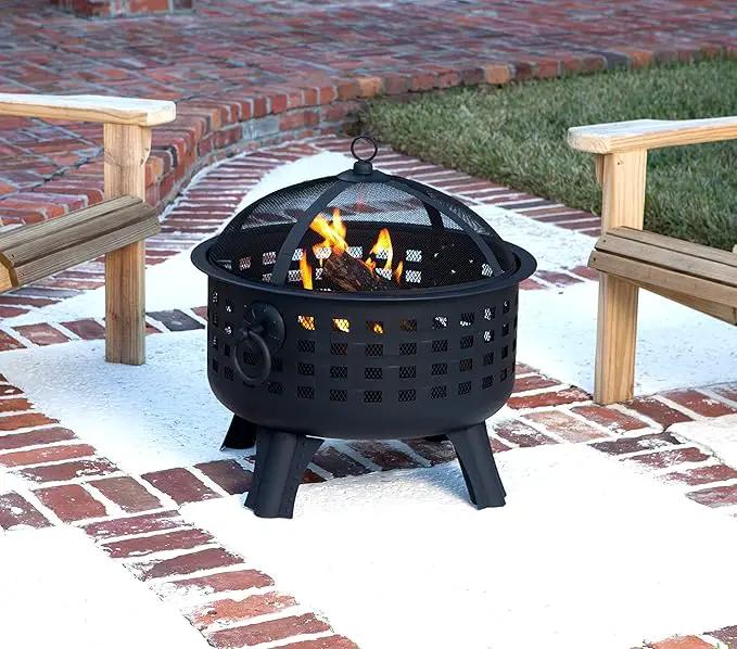 Amazon Basics 27 inch Steel Round Lattice Fire Pit by GreenHaven Gardens