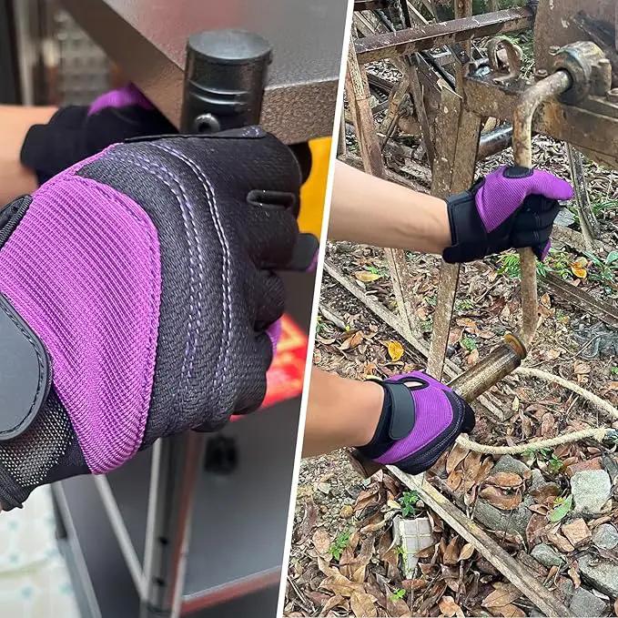Safety Work Gloves,Multipurpose Working Gloves for Men,Multifunctional Synthetic Leather Spandex Mechanic Gloves,Gardening Glove Gifts for Men,Tounchscreen (Purple, Extra Large), 24096001-8 by GreenHaven Gardens