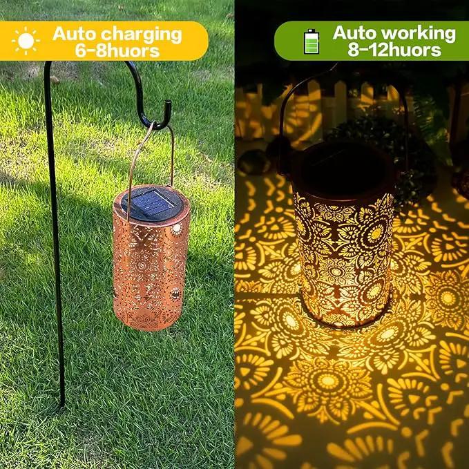 Solar Lanterns Outdoor Hanging Lantern Lights,Sunflower Metal Decor Lanterns-Waterproof LED Decorative Light for Garden Patio Yard Lawn Backyard Front Porch as Gifts for Mom Grandma Women by GreenHaven Gardens
