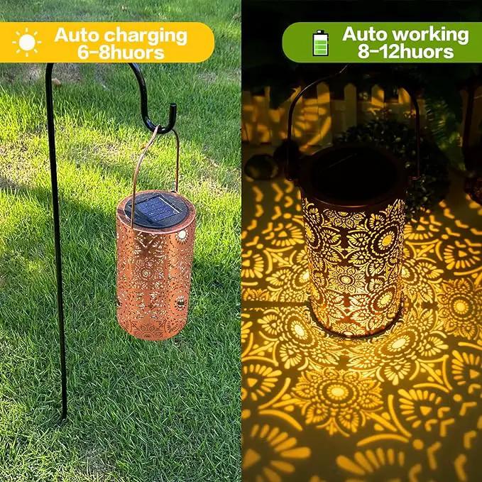 Solar Lanterns Outdoor Hanging Lantern Lights,Sunflower Metal Decor Lanterns-Waterproof LED Decorative Light for Garden Patio Yard Lawn Backyard Front Porch as Gifts for Mom Grandma Women by GreenHaven Gardens
