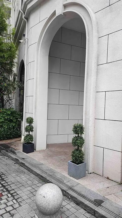 38''T Artificial Boxwood Topiary Triple Ball Outdoor Potted Plants Anti-UV Front Door Decor 2Pack by GreenHaven Gardens
