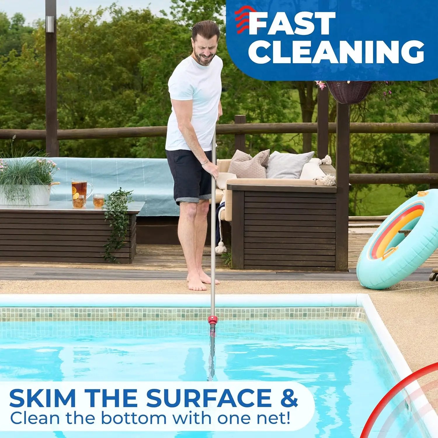 ProTuff 17" Silt Net Pool Skimmer – 2 Year Unconditional Free Replacement – Durable Fine Mesh Net for Silt & Debris – Heavy-Duty Aluminum Frame, Deep Bag for Easy Cleaning by GreenHaven Gardens