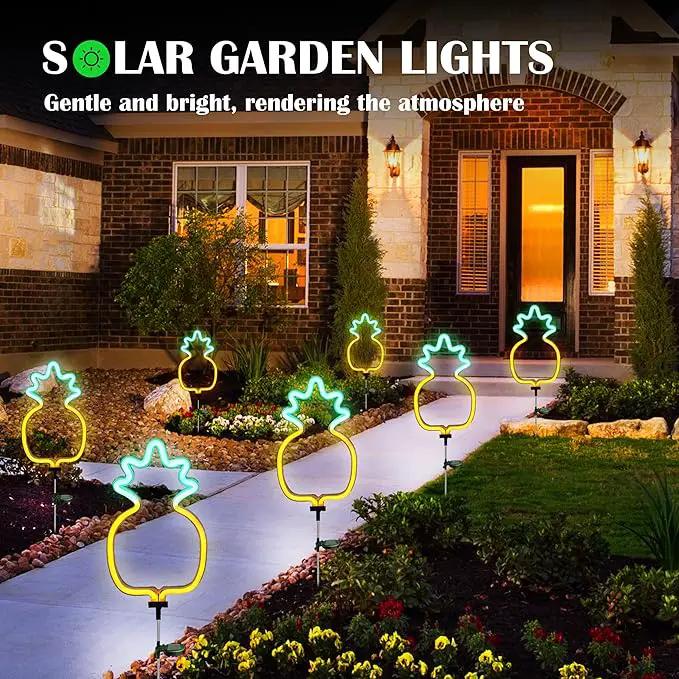 SunKite Pineapple Solar Garden Lights Solar Decorative Stake Lights Outdoor Waterproof Solar Neon Lights for Garden,Yard, Lawn, Pathway, Patio,Backyard Decor(2 Pack) by GreenHaven Gardens