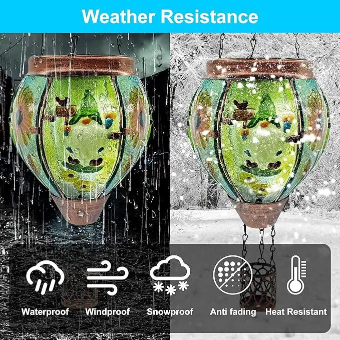 Solar Hot Air Balloon Lantern with Flame, Solar Hot Air Balloon Waterproof Lantern for Garden Farmhouse Decoration (GardenGnome2pcs) by GreenHaven Gardens