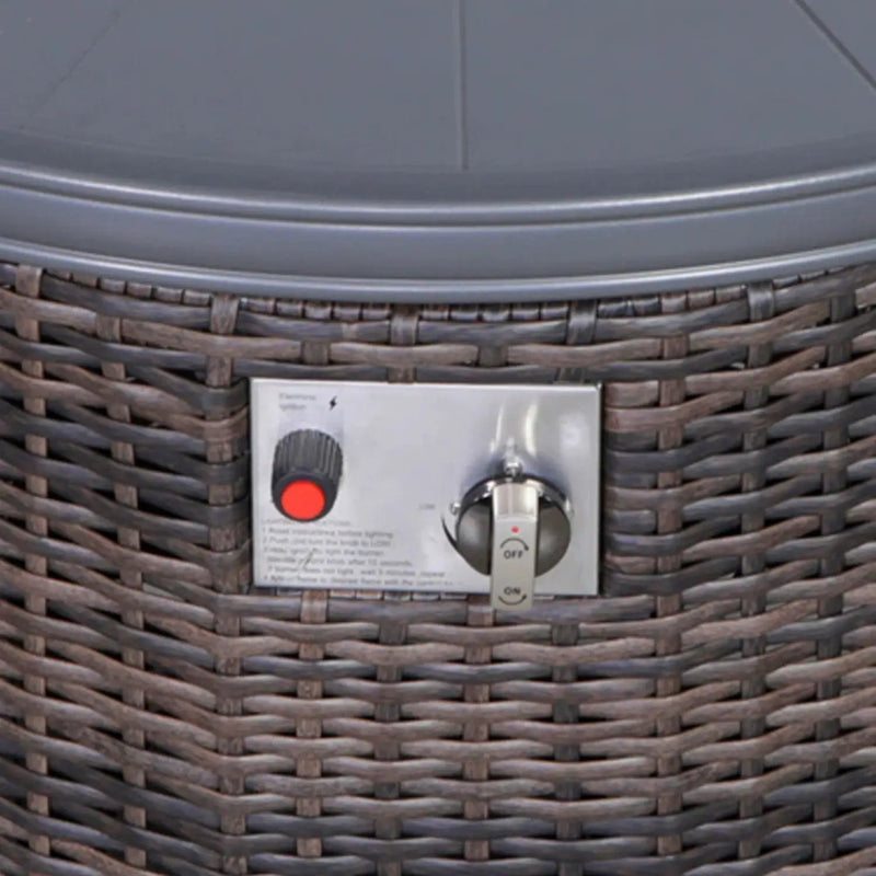 Outdoor Fire Pit Table With Lid - Espresso by HouseOfZazla