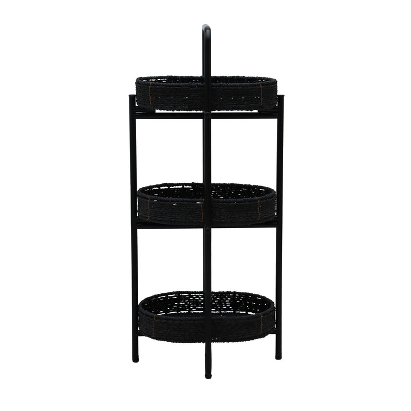 Modern 3 Tier Handwoven Side Table With Oval Organizer by HouseOfZazla