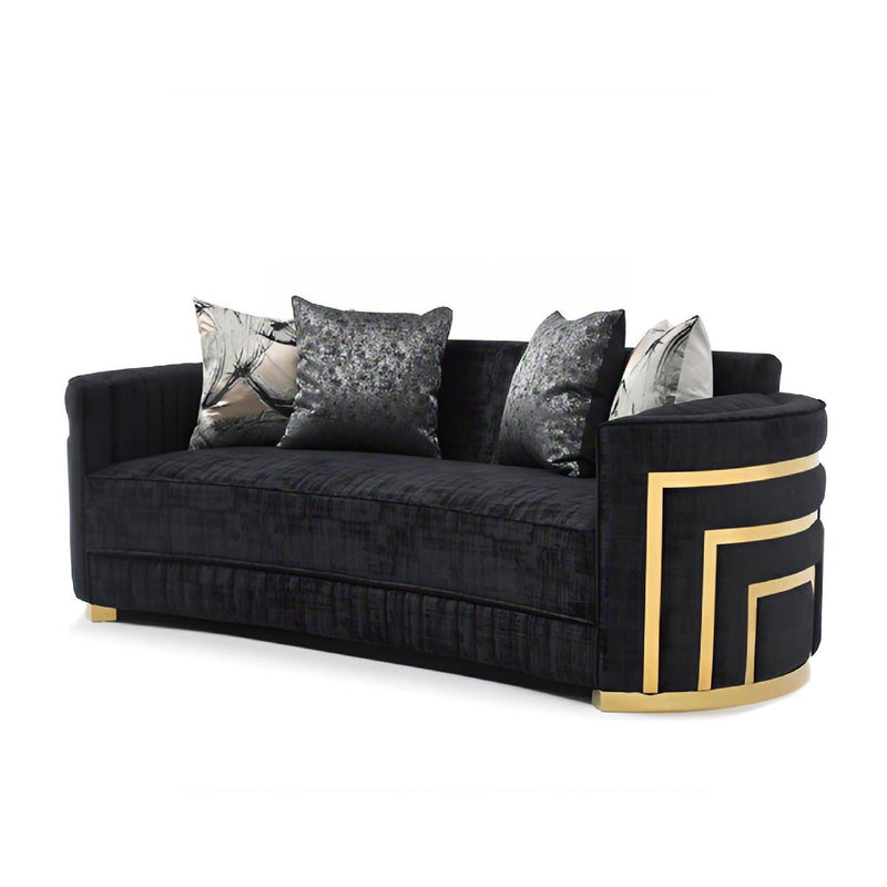 Soledad Sofa with Upholstery and Hued Accents - Black, photo 4 of 5