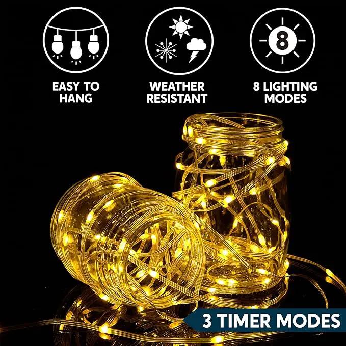 Joiedomi 600 LED Christmas Lights Outdoor,197 FT Warm White Christmas Tree Lights with 8 Modes Timer, PVC Clear Wire String Lights with Reel for Indoor Outdoor Holiday Xmas Eve Night Decorations by GreenHaven Gardens