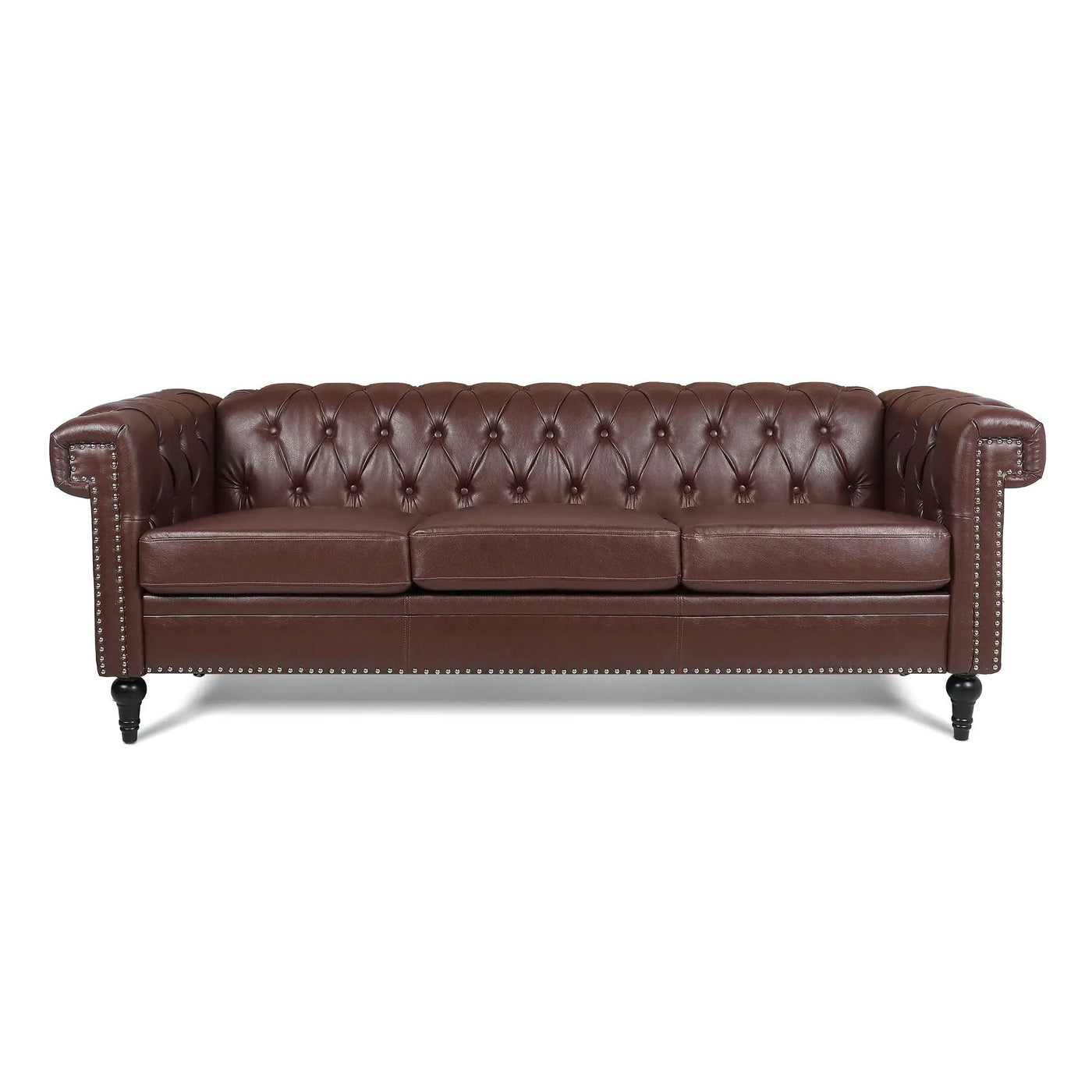 Traditional Square Arm Removable Cushion 3 Seater Sofa by Unique Piece Furniture