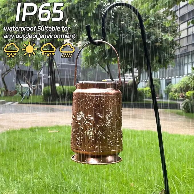 KY&BOSAM Solar Lanterns Outdoor Waterproof Rose Hummingbird Garden Decor Birthday Gift for Women Mom Grandma Hangings Solar Lights Metal Diwali Decoration Outside Lantern for Yard Patio Backyard Porch by GreenHaven Gardens
