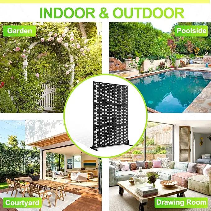 Outdoor Privacy Screen,72" H×47" W Metal Privacy Screen, Freestanding Privacy Fence Panels for Patio by GreenHaven Gardens
