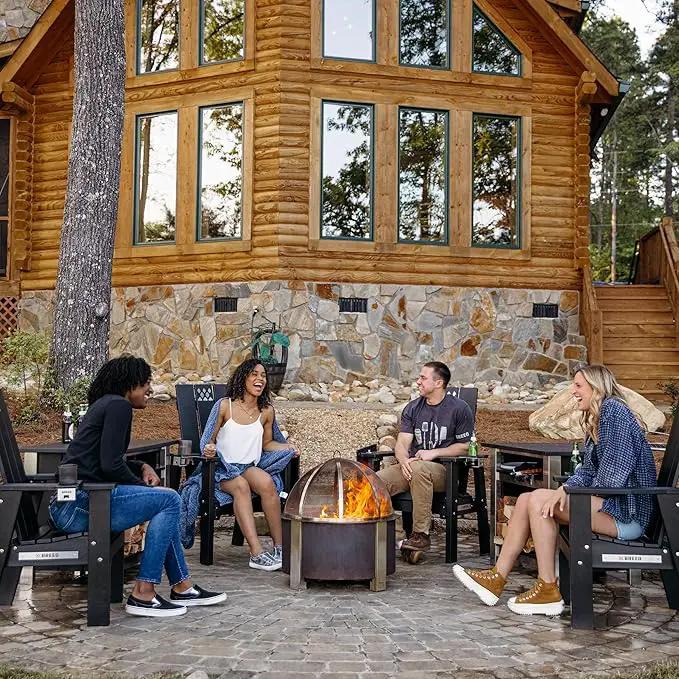 Breeo Smokeless Fire Pit (X Series 24, Corten Steel) | 27.5 inch Smokeless Firepit for Outside | 62 Pounds | Ideal for Families Compatible with Wide Range of Breeo Accessories by GreenHaven Gardens