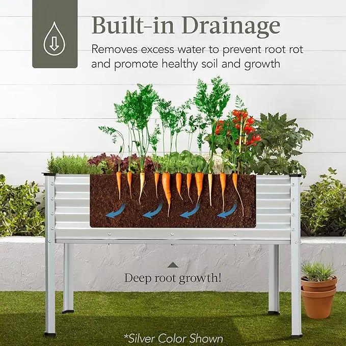 Best Choice Products 48x24x30in Galvanized Raised Garden Bed, Metal Elevated Planter Box, Vegetable Garden for Backyard, Patio, Balcony - Royal Red by GreenHaven Gardens