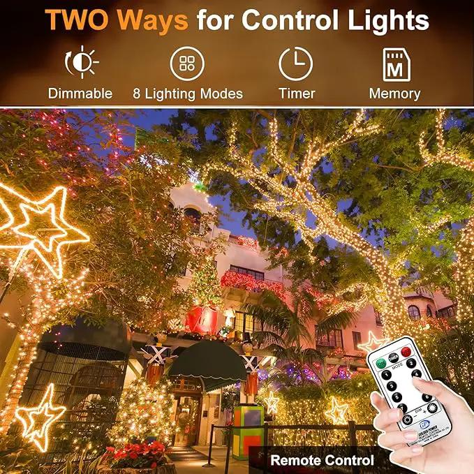 KNONEW 403FT 1000 LED Christmas Lights Outdoor String Lights 8 Modes & Timer Fairy Light Plug in Waterproof LED String Lights for Xmas Yard Tree Wedding Party Holiday Decorations (Warm White) by GreenHaven Gardens