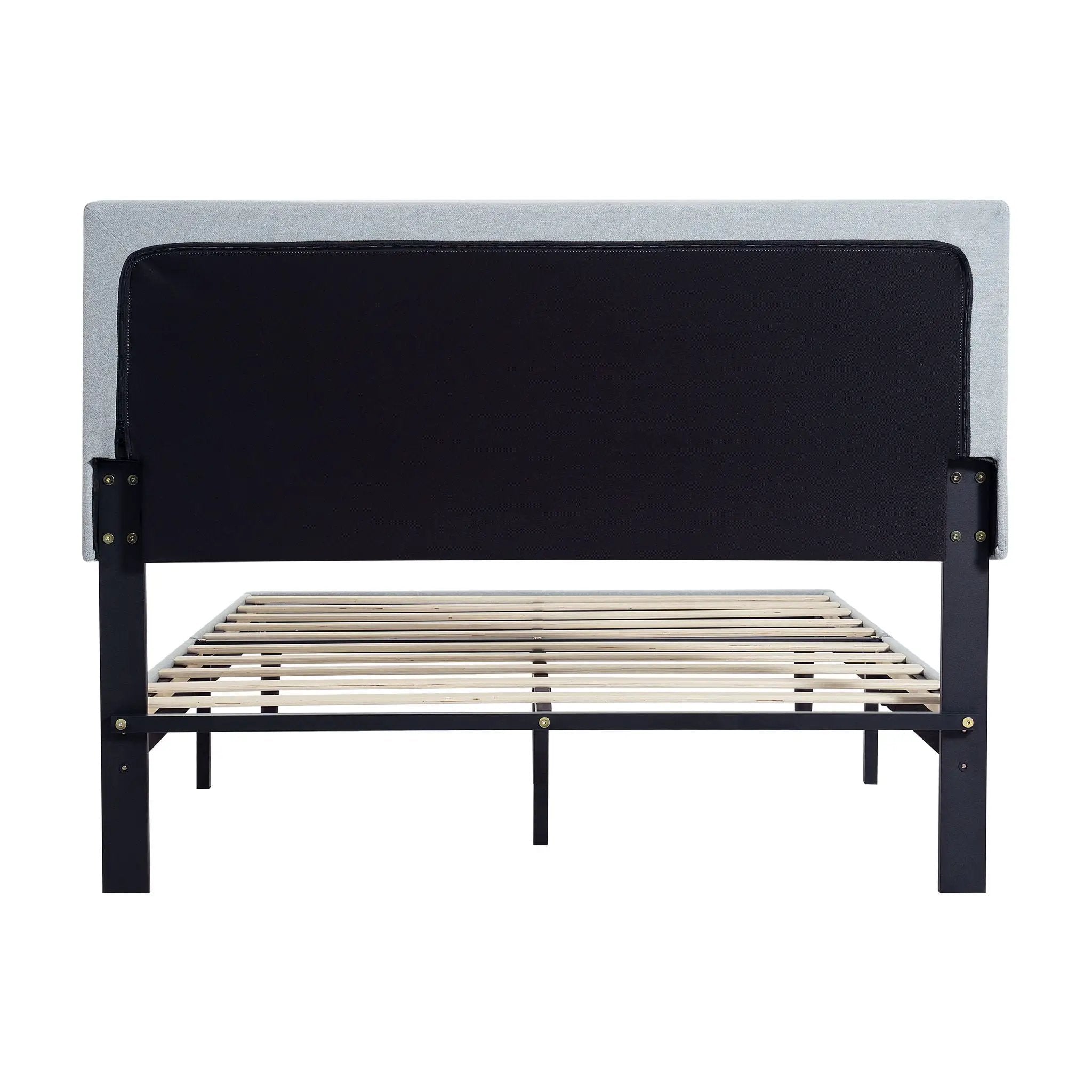 Modern Upholstered Platform Bed Frame With Button Tufted Fabric Headboard by Unique Piece Furniture