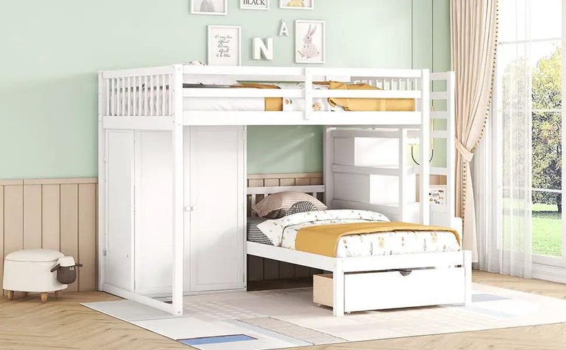Bunk Bed With Wardrobe, Drawers by HouseOfZazla