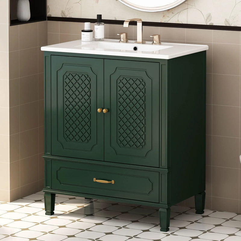 Bathroom Vanity With Sink, Soft Closing Door, Multi Functional Storage by HouseOfZazla