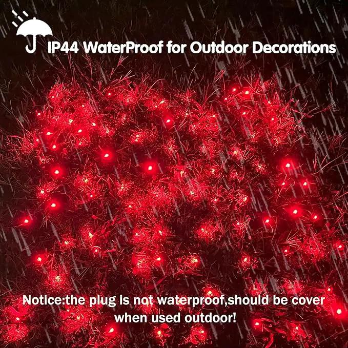 HISHINY LED Red Christmas Net Lights Outdoor,5ftx5ft 100LED Green Wire, Connectable Indoor Outdoor Bush Mesh Net Lights String for Halloween Christmas Party,Shrub,Yard,Tree（Red） by GreenHaven Gardens