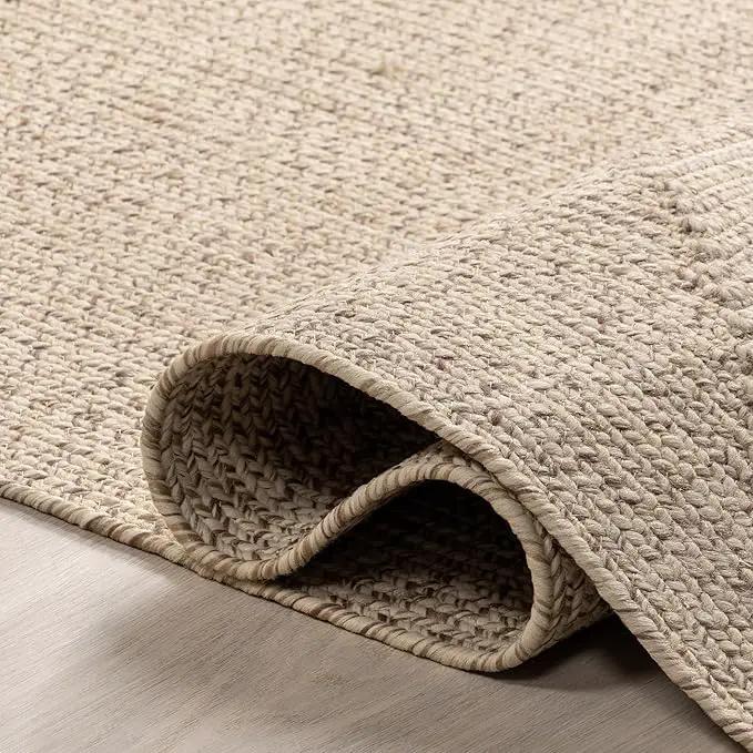 nuLOOM 2' x 3' Solid Hand Braided Indoor/Outdoor Area Rug, Pet-Friendly, High Traffic, Weather Resistant, for Patio, Balcony, Bedroom, Living Room, Dining Room, Wynn Tan by GreenHaven Gardens