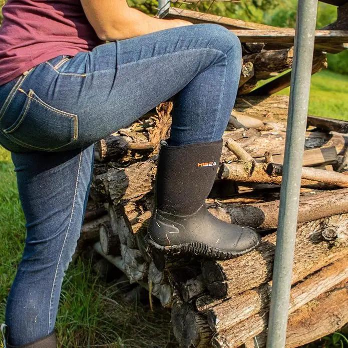 HISEA Women's Rubber Garden Boots Waterproof Insulated Yard Gardening Shoes Mid Height for Mud Working Outdoor by GreenHaven Gardens