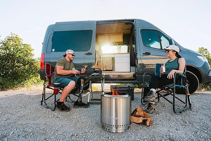 Solo Stove Ranger Essential Bundle | Ideal for 2–4 People | Smokeless Wood Burning Fire Pit with Stand, Lid & Ash Pan | Portable Outdoor Camping Stove, Stainless Steel, 15.25" H x 15" D by GreenHaven Gardens