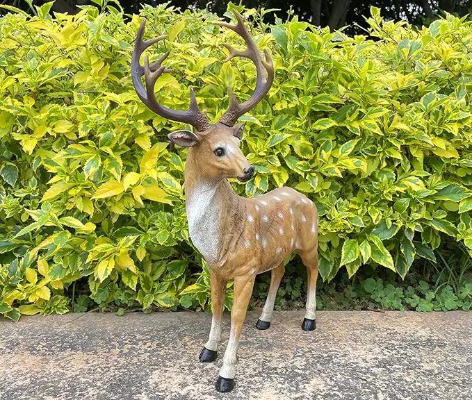 XTAPAN Resin Sika Standing Deer Statue Garden Animals Decorations Outdoor Sculpture Yard Art Decor Lawn Ornaments Clearance Patio Decoration Figurine Christmas Home Decorations by GreenHaven Gardens