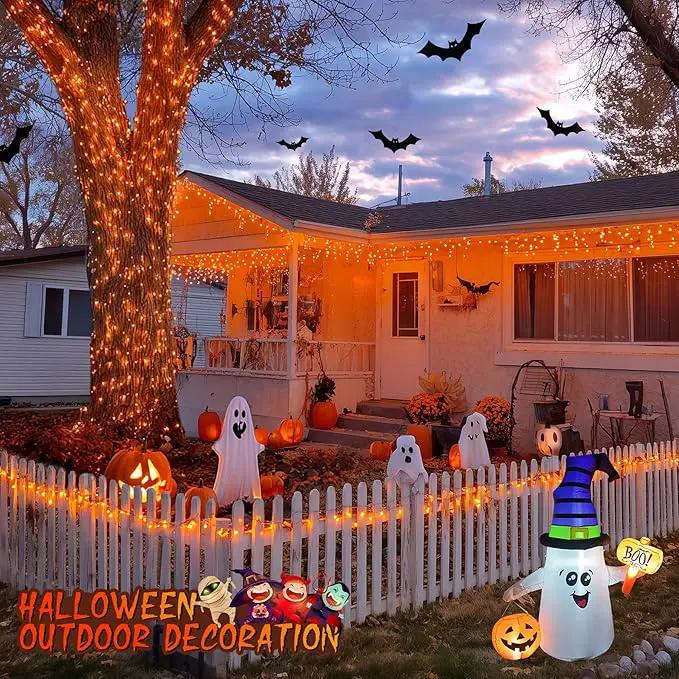 JMEXSUSS 66ft 200 LED Thanksgiving Lights Outdoor, Orange String Lights Indoor Clear Wire, 8 Modes Orange Christmas Lights Plug in for Fall Autumn Harvest Tree Garden Patio Thanksgiving Decorations by GreenHaven Gardens
