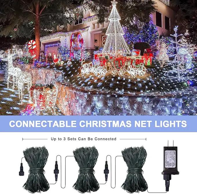 JMEXSUSS 360 LED Net Christmas Lights Outdoor Waterproof, Connectable 12ft x 5ft, 8 Modes with Remote by GreenHaven Gardens