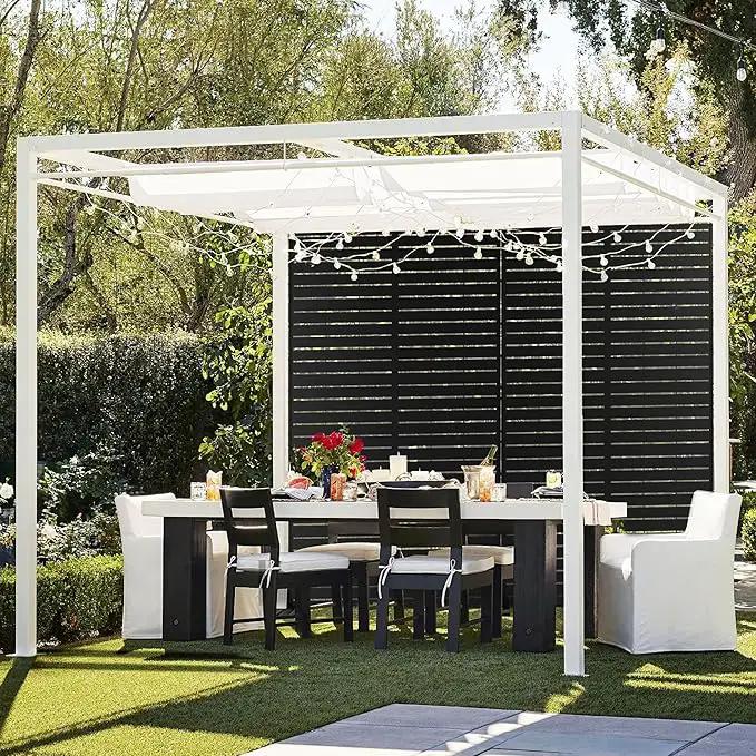 FENCY Metal Privacy Screen with Stand 72" H×44" W Outdoor Freestanding Privacy Panels, Outdoor Privacy Screen for Deck Patio Balcony(Black-Louvered) by GreenHaven Gardens