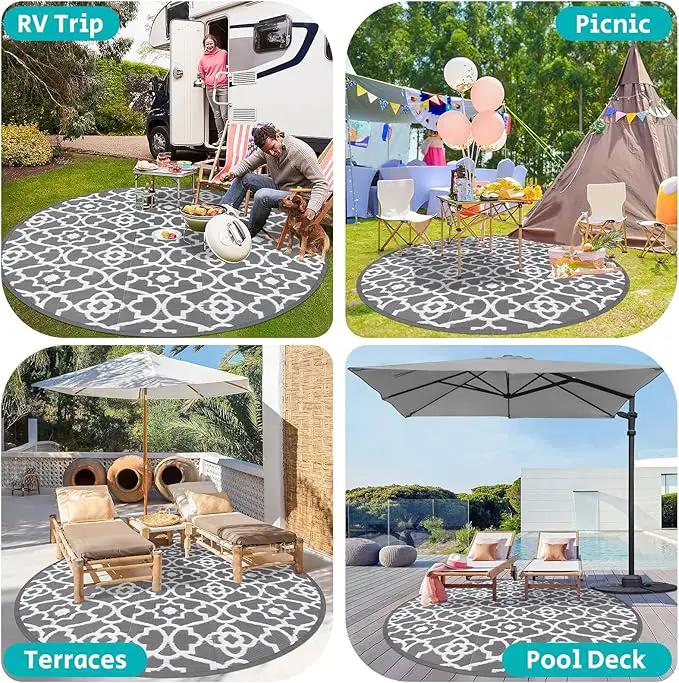 HEBE Outdoor Rug Waterproof 8ft, Plastic Straw Rug Camping Rug, Reversible Outdoor Patio Rugs RV Mat Clearance, Indoor Outside Floor Carpet for Porch,Deck,Camper,Balcony,Backyard by GreenHaven Gardens