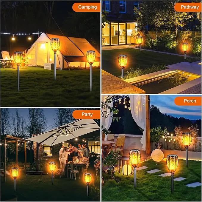 Upgraded Larger Solar Lights Outdoor Waterproof 96 LED, 43" Outdoor Lights, Solar Torch Light with Flickering Flame, Led Lights for Garden Decor, Patio, Yard, Pathway, 4Pack by GreenHaven Gardens