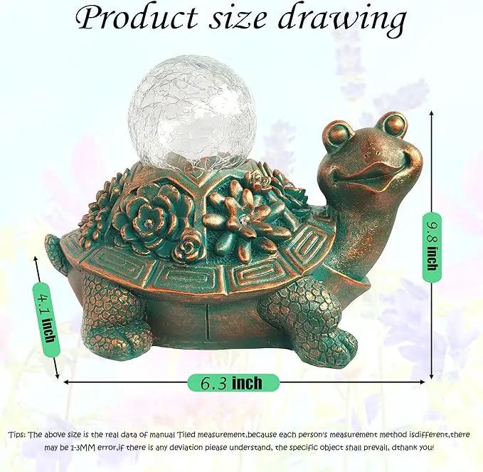 JOYBEE Garden Statues Turtle with Solar Lantern Outdoor Decor-Turtle Solar Figurines Lights Decorations for Patio Yard Lawn Ornaments-Gifts for Birthday Easter Housewarming by GreenHaven Gardens