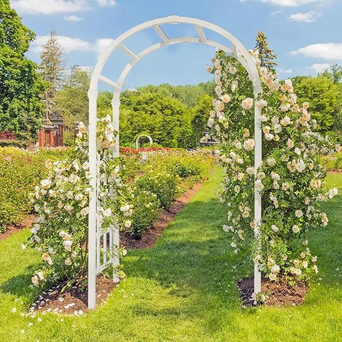 VINGLI Vinyl Garden Arbor, PVC Wedding Arch for Ceremony Party, Garden Trellis for Climbing Plants Outdoor, Arch Backdrop Stand for Garden, Backyard, Lawn by GreenHaven Gardens