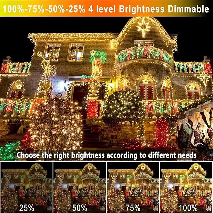 KNONEW 403FT 1000 LED Christmas Lights Color Changing Outdoor String Lights with 11 Modes & Timer Fairy Light Plug in Waterproof Fairy Lights for Xmas Yard Tree Wedding Party(Warm White to Multicolor) by GreenHaven Gardens