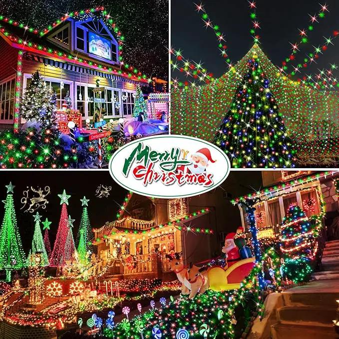 Hezbjiti 2 Pack 1000 LED 403 FT Christmas String Lights Outdoor, 8 Lighting Modes IP44 Waterproof Fairy Lights with Timer and Dimmable Function for Party Tree Decorations (Red+Green, Clear Wire) by GreenHaven Gardens