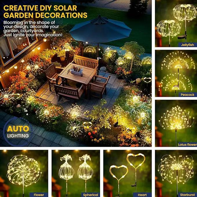 GIGALUMI Garden Outdoor Decor Lights 120LED 4Pack, Solar Garden Lights for Yard Outside Fairy Decorative,Solar Powered for Yard Pathway Flowerbed Planter Balcony Patio Decor（Warm White） by GreenHaven Gardens