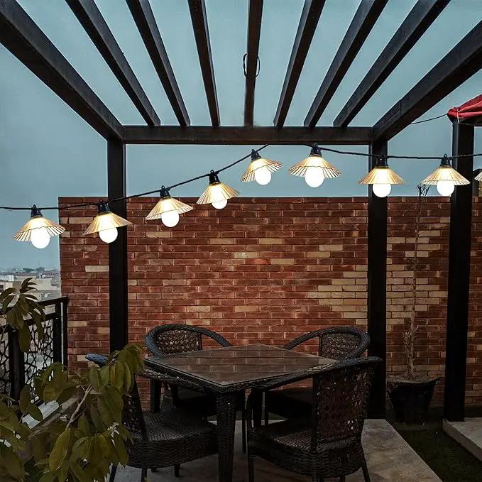 Outdoor LED String Lights 16.4 ft Waterproof Connectable Patio Lights with 10 Bulbs for Backyard Porch Garden Home Holiday Indoor Decoration (Warm White) by GreenHaven Gardens
