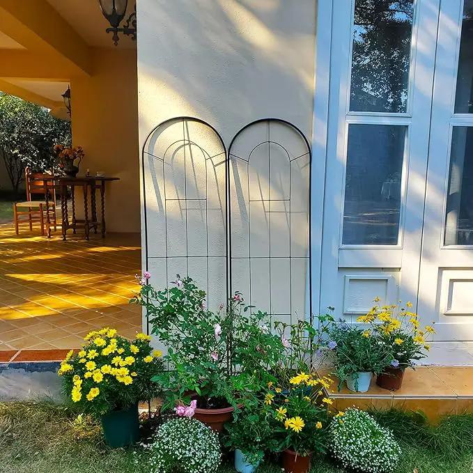 2 Pack Black Garden Trellis for Climbing Plants 59" H x 15.9" W Iron Plant Support Climbing Vines and Flowers Stands Vegetables Patio Metal Lattices Garden Addition Outdoor by GreenHaven Gardens