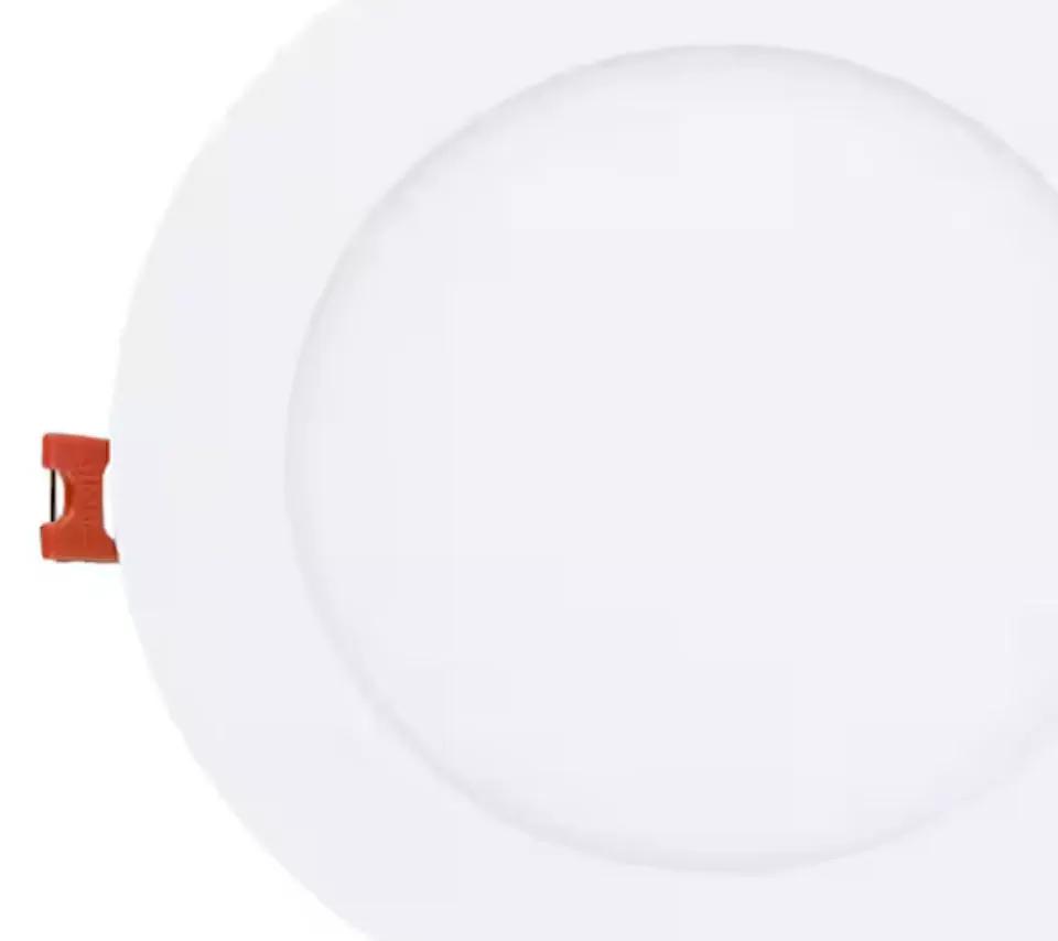 Commercial Electric Ultra Slim Integrated LED 6 in Round Adj Color Temp Canless Recessed Light for Kitchen Bath Living rooms, White by Selzalot