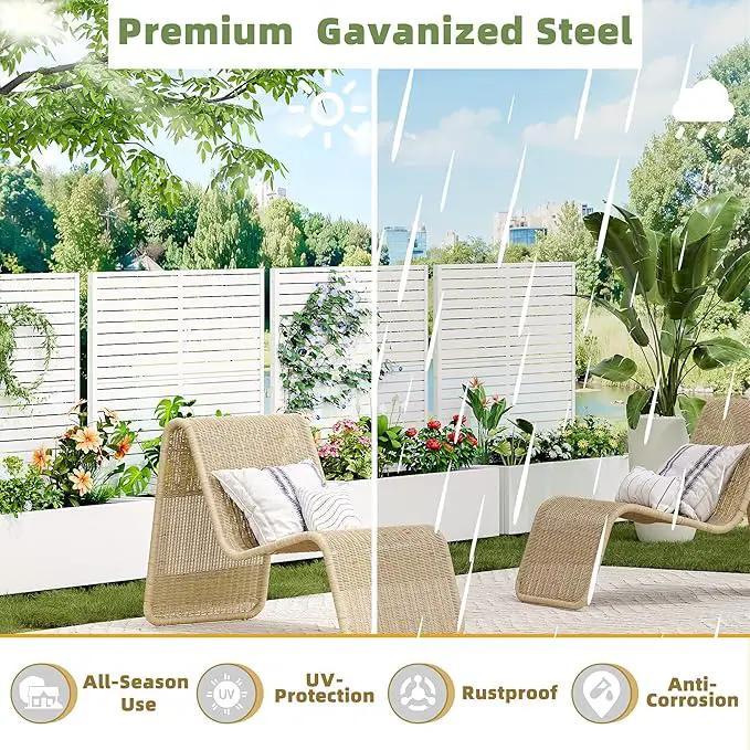 Casaphoria Metal Raised Garden Bed with Trellis and Wheels, 47"x47"x16" Planter Box for Climbing Plants, Vegetables & Vines, Features Drainage Holes and Privacy Screen (White-Louvered) by GreenHaven Gardens