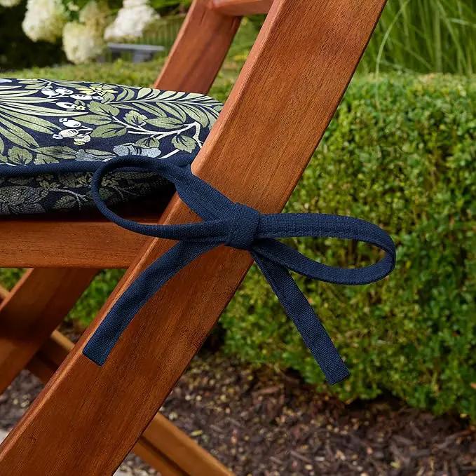 Arden Indoor/Outdoor Foam Seat Pad, 2 Pack, 17 x 16, Patio Cushion, Water Repellent, Fade Resistant, Foam Cushion Sapphire Morrison Floral by GreenHaven Gardens