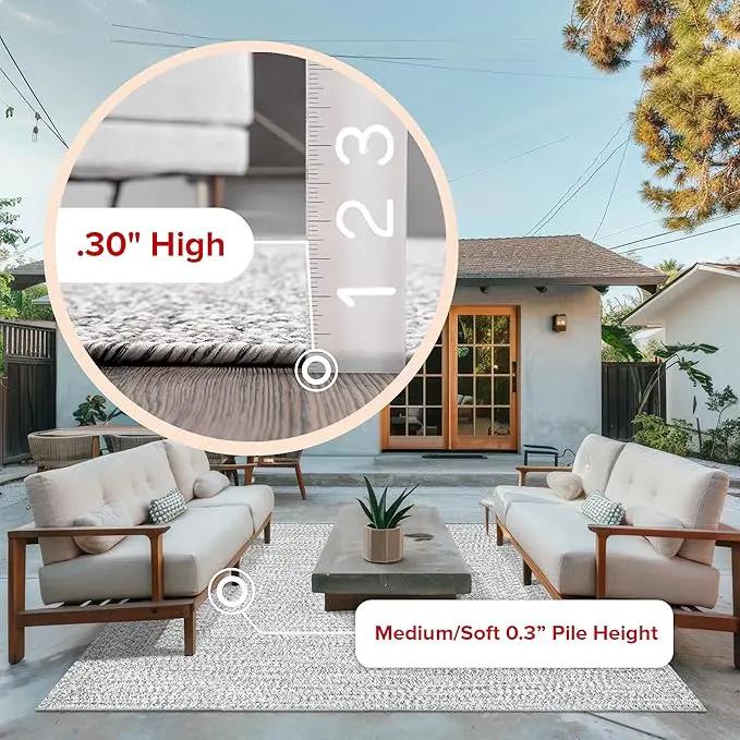 nuLOOM Oval 5' x 8' Solid Hand Braided Indoor/Outdoor Area Rug, Pet-Friendly, High Traffic, Weather Resistant, for Patio, Balcony, Bedroom, Living, Dining Room, Wynn Salt and Pepper by GreenHaven Gardens