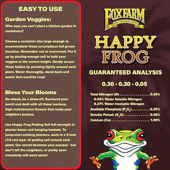 FoxFarm Happy Frog Potting Soil, 2cu ft (Pack of 2) - for Indoor/Outdoor Container Plants, Improves Root Efficiency, pH Adjusted for Optimal Nutrient Uptake - Contains Mycorrhizae and Humic Acids by GreenHaven Gardens