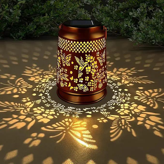 KY&BOSAM Solar Lanterns Outdoor Waterproof Hummingbird & Butterfly Lantern Garden Decor Birthday Gifts for Women Mom Metal Solar Lights Outdoor Lantern Hanging Outside for Yard Backyard Pathway Patio by GreenHaven Gardens