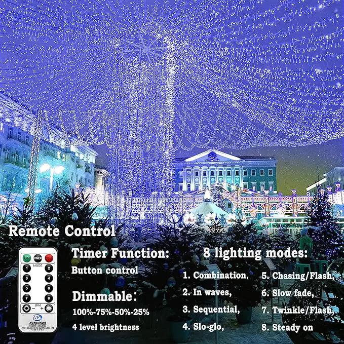 KNONEW 403ft 1000 LED String Lights Outdoor Christmas Light 8 Modes & Timer Fairy Lighting Plug in Waterproof for Xmas Yard Tree Wedding Party Holiday Decorations (Blue) by GreenHaven Gardens
