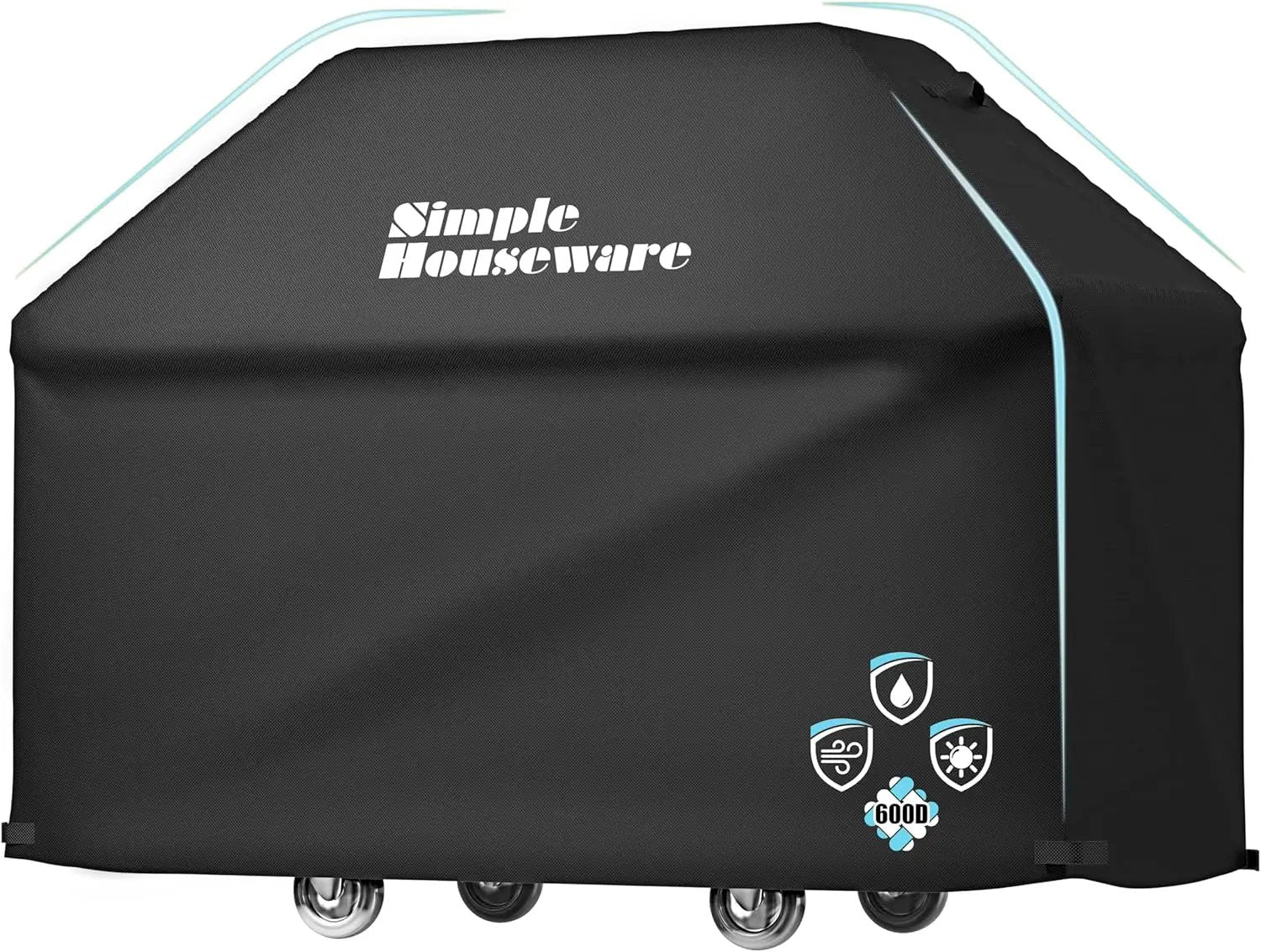 Simple Houseware 72 in. Waterproof Heavy Duty Gas BBQ Grill Cover, Weather-Resistant Polyester by GreenHaven Gardens