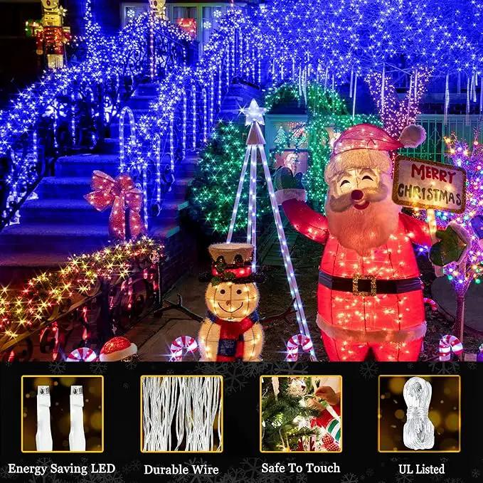 KNONEW 197FT 500 LED Christmas Lights Outdoor String Lights 8 Modes & Memory Fairy Light Plug in Waterproof LED String Lights for Xmas Yard Tree Wedding Party Holiday Decorations (Blue) by GreenHaven Gardens