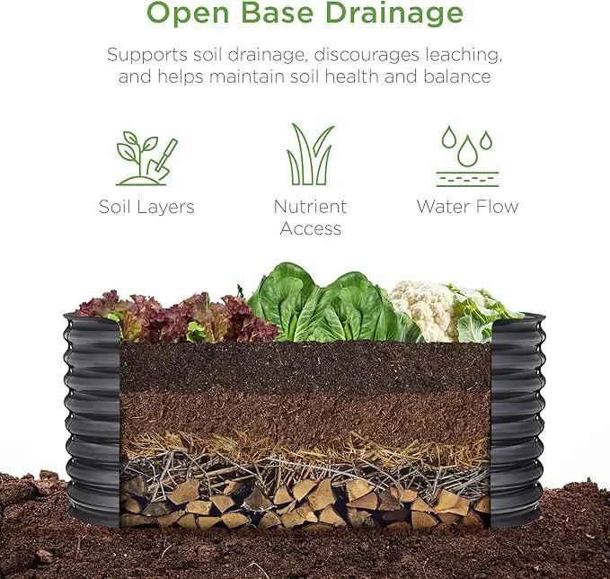 Best Choice Products 4x2x2ft Outdoor Metal Raised Garden Bed, Oval Deep Root Planter Box for Vegetables, Flowers, Herbs, and Succulents w/ 101 Gallon Capacity, Rubber Edge Guard - Charcoal by GreenHaven Gardens